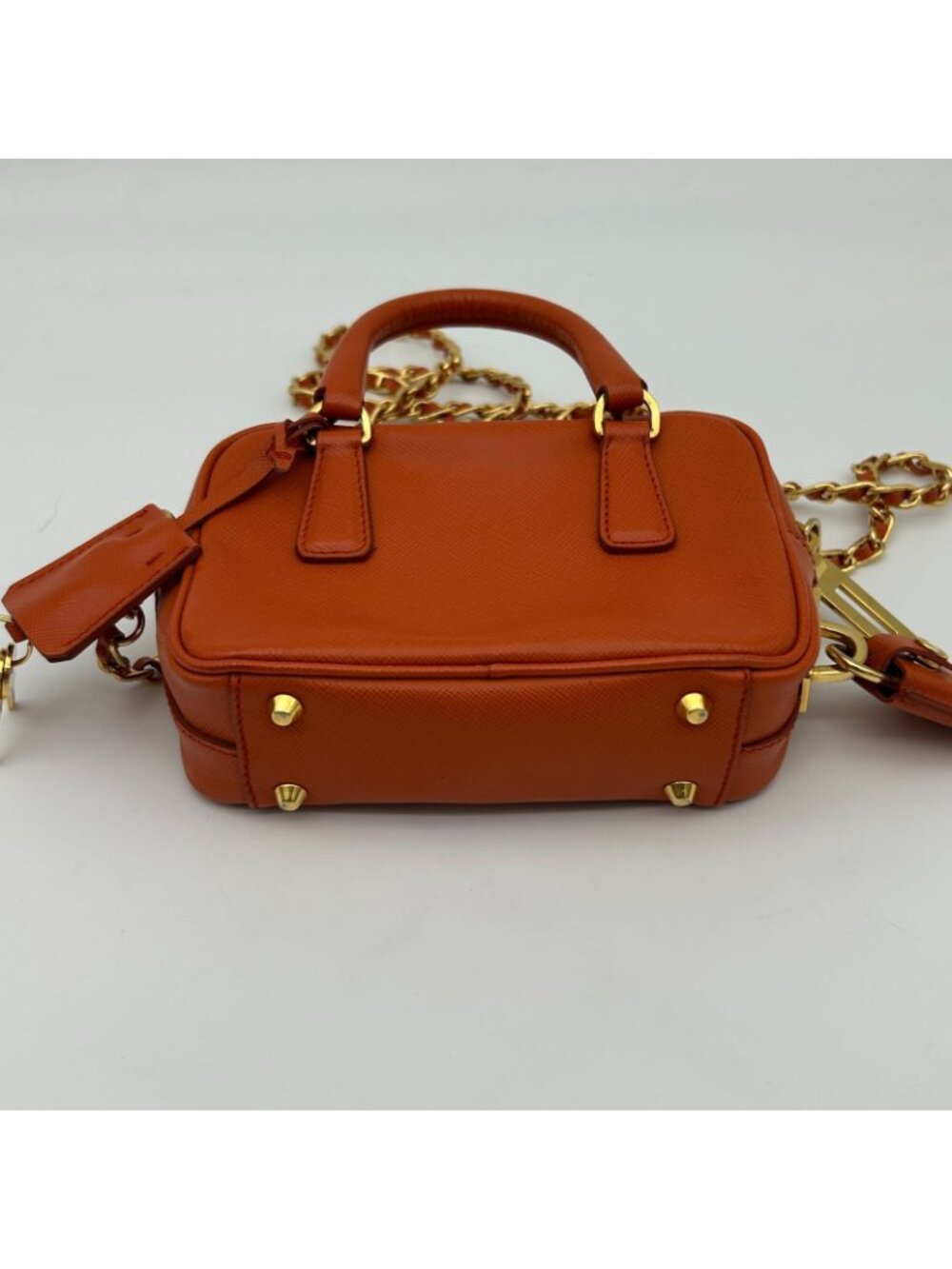 Prada Orange Saffiano Leather Shoulder - Picture 13 of 15